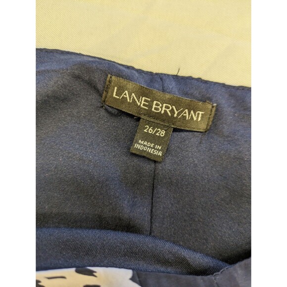 Lane Bryant Navy Blue White Handkerchief Dress Straps Belted Size 26/28 4X - Picture 7 of 9